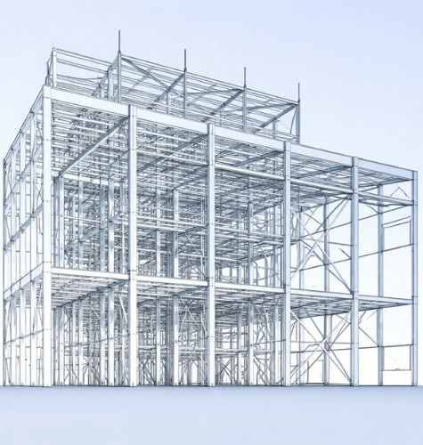 Steel connection joint with bolts and gusset plate