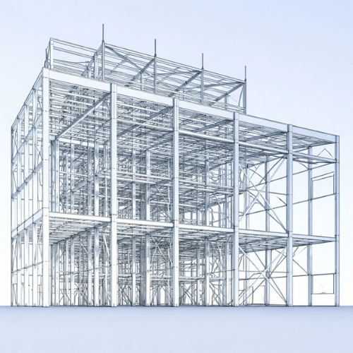 Steel connection joint with bolts and gusset plate